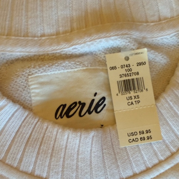 Aerie Oversized White Sweatshirt - Picture 2 of 2
